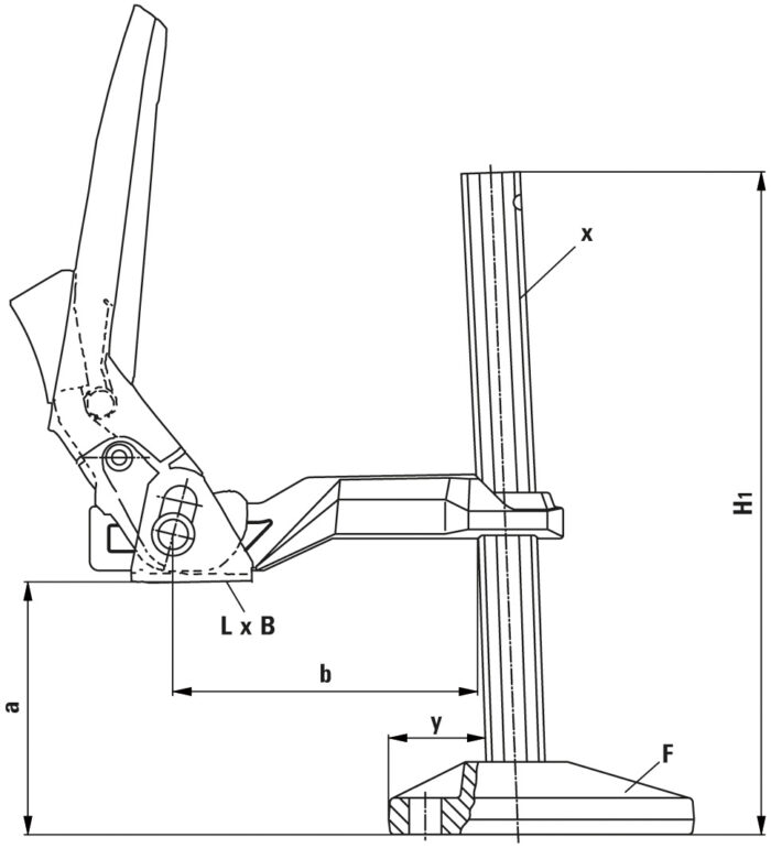 Bessey Docisk stołowy dźwigniowy BS 200/120 - BS4N - obrazek 2