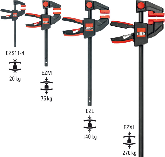 Bessey Ściski śrubowe ślusarskie jednoręczne EZL 300/80 - EZL30-8 - obrazek 3