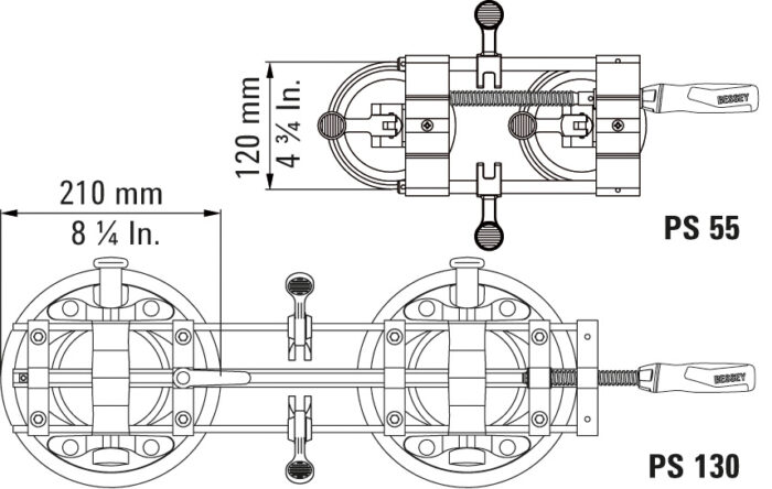 Bessey Ścisk przyssawkowy lekki PS55 - PS55 - obrazek 3