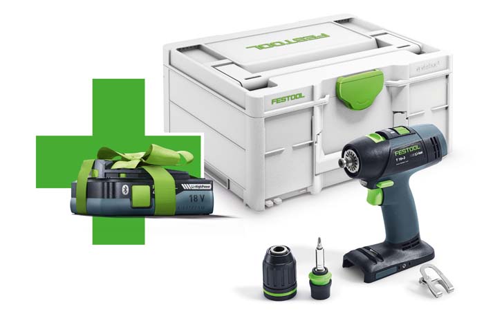 Festool Akumulatorowa wiertarko-wkrętarka T 18+3-Basic-4