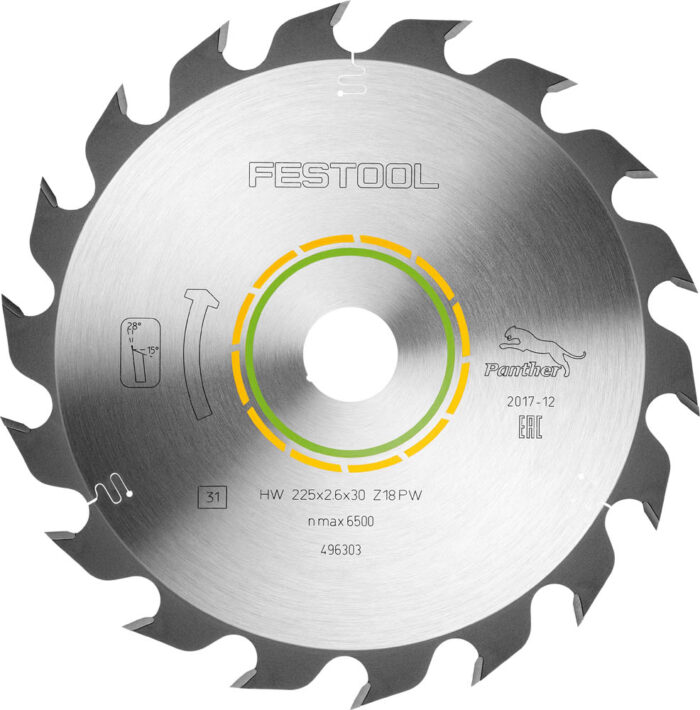 Festool Tarcza pilarska HW 225x2,6x30 PW18 WOOD RIP CUT - 496303 - obrazek 2