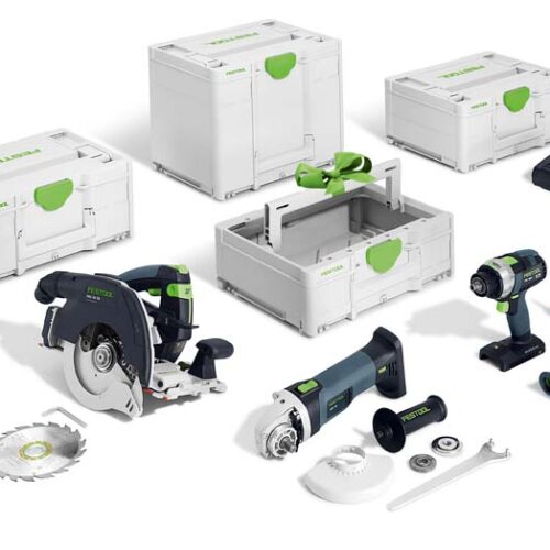 Festool Zestaw akumulatorowy Combo - budownictwo drewniane HKC 55/TPC 18/AGC 18/TB M 137