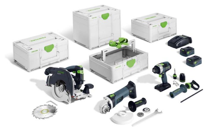 Festool Zestaw akumulatorowy Combo - budownictwo drewniane HKC 55/TPC 18/AGC 18/TB M 137